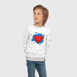 Свитшот хлопковый детский Влюбленное сердце, цвет: белый — фото 2