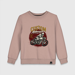 Свитшот хлопковый детский Ретро мотоцикл, цвет: пыльно-розовый