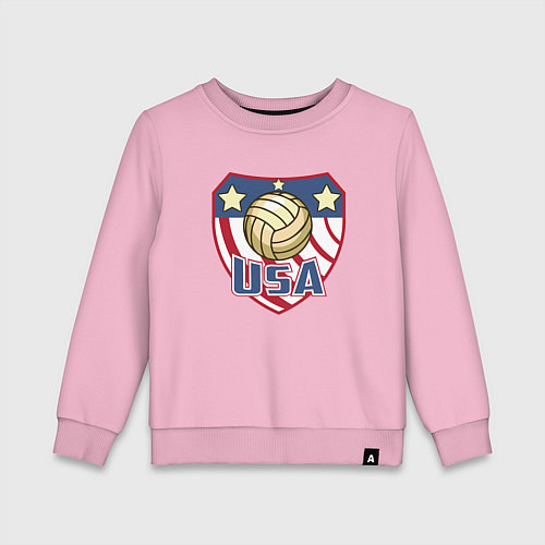Детский свитшот США - Волейбол / Светло-розовый – фото 1