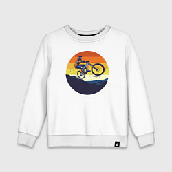 Свитшот хлопковый детский Один против гор, цвет: белый