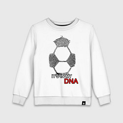 Свитшот хлопковый детский FOOTBALL IN MY DNA, цвет: белый