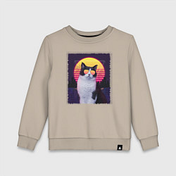Детский свитшот Synthwave cat