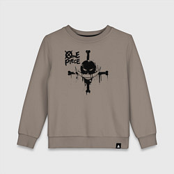 Свитшот хлопковый детский Пираты Белоуса One Piece, цвет: утренний латте
