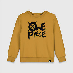 Свитшот хлопковый детский One Piece Большой куш лого, цвет: горчичный