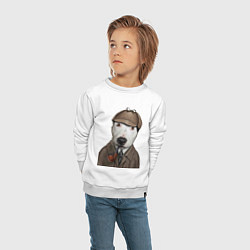 Свитшот хлопковый детский Собака Шерлок Холмс, цвет: белый — фото 2