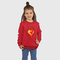 Свитшот хлопковый детский Пылкое сердце, цвет: красный — фото 2