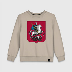 Свитшот хлопковый детский Георгий Победоносец - Герб, цвет: миндальный