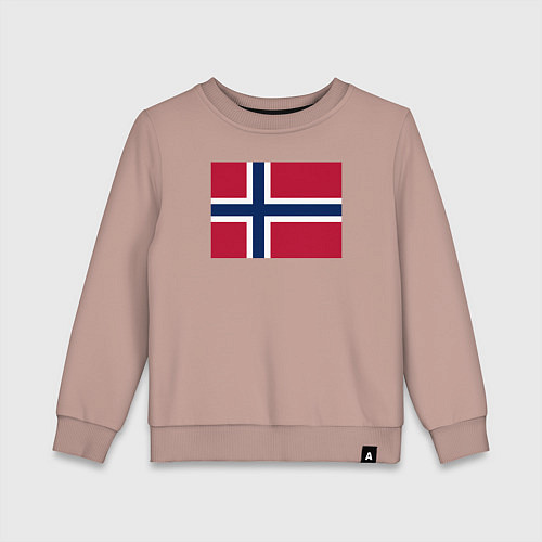 Детский свитшот Норвегия Флаг Норвегии / Пыльно-розовый – фото 1