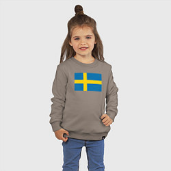 Свитшот хлопковый детский Швеция Флаг Швеции, цвет: утренний латте — фото 2