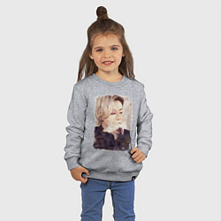 Свитшот хлопковый детский Задумчивый Чонгук, цвет: меланж — фото 2