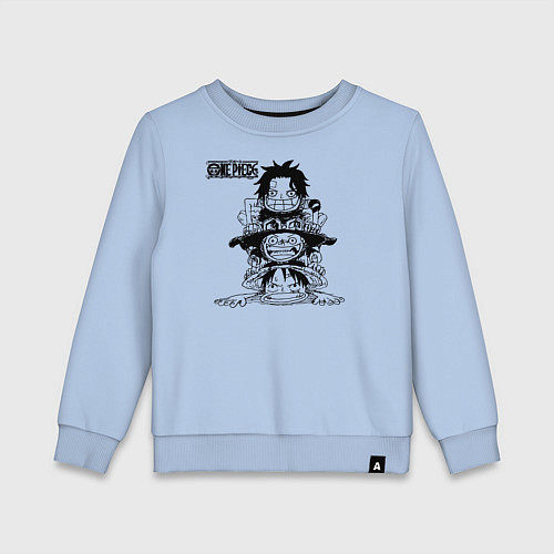 Детский свитшот Эйс, Луффи и Сабо - Братство ASL / Мягкое небо – фото 1