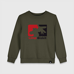 Свитшот хлопковый детский Limp Bizkit, цвет: хаки