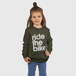 Свитшот хлопковый детский Ride the bike, цвет: хаки — фото 2