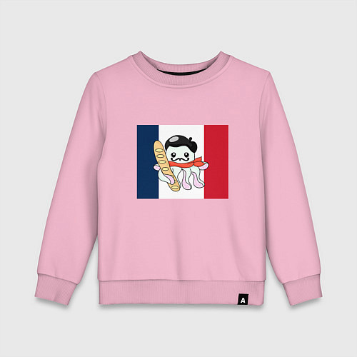 Детский свитшот Осьминог француз / Светло-розовый – фото 1