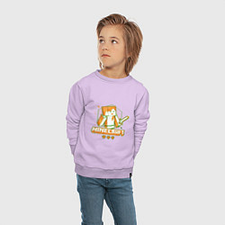 Свитшот хлопковый детский Майнкрафт Стив Стиви, цвет: лаванда — фото 2