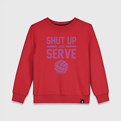 Свитшот хлопковый детский Shut Up And Serve, цвет: красный