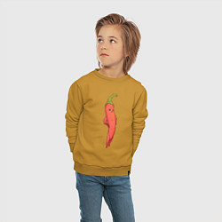 Свитшот хлопковый детский Опасный перчик, цвет: горчичный — фото 2