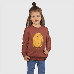 Свитшот хлопковый детский Грецкий орех, цвет: кирпичный — фото 2