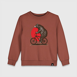 Свитшот хлопковый детский Медведь на велосиеде, цвет: кирпичный