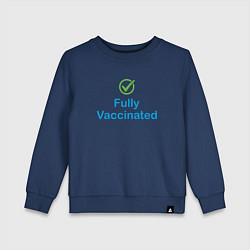 Свитшот хлопковый детский Полная вакцинация, цвет: тёмно-синий