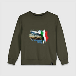 Свитшот хлопковый детский Страны Италия Сицилия, цвет: хаки