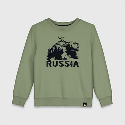 Свитшот хлопковый детский Russian bear, цвет: авокадо