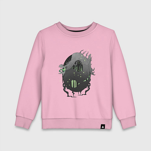 Детский свитшот Болотное чудовище / Светло-розовый – фото 1