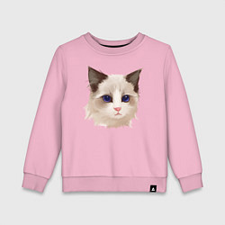 Свитшот хлопковый детский Хмурый кот, цвет: светло-розовый