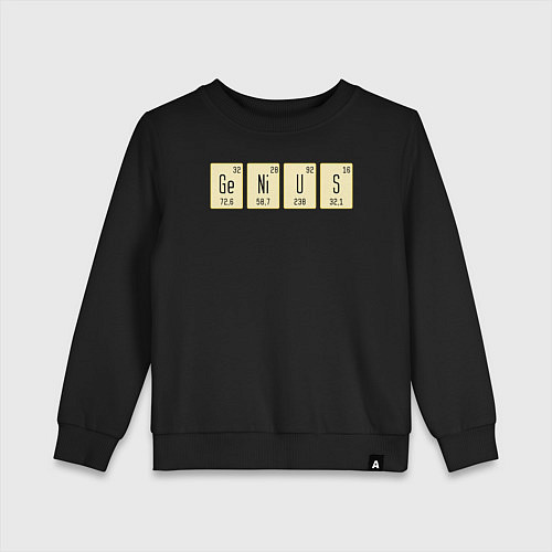 Детский свитшот GeNiUS - Таблица Менделеева / Черный – фото 1