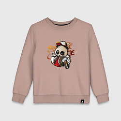 Свитшот хлопковый детский ПАНДА PANDA PAINTER Z, цвет: пыльно-розовый