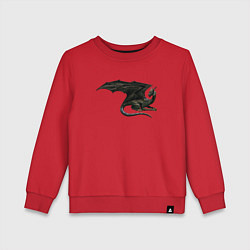 Свитшот хлопковый детский Черный дракон, цвет: красный