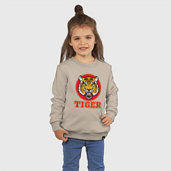 Свитшот хлопковый детский Tiger Japan, цвет: миндальный — фото 2