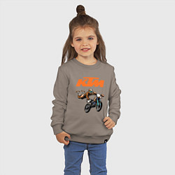 Свитшот хлопковый детский KTM МОТОКРОСС Z, цвет: утренний латте — фото 2