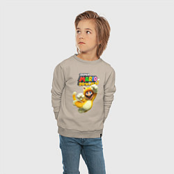 Свитшот хлопковый детский Super Mario 3D world animals, цвет: миндальный — фото 2