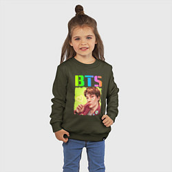 Свитшот хлопковый детский BTS БТС Z, цвет: хаки — фото 2