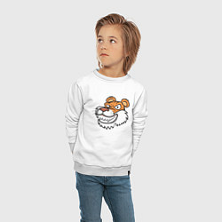Свитшот хлопковый детский Хитрый Тигр, цвет: белый — фото 2