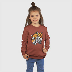 Свитшот хлопковый детский Злобный Тигр, цвет: кирпичный — фото 2