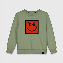Свитшот хлопковый детский BON JOVI HAVE A NICE DAY SMILE LOGO, цвет: авокадо