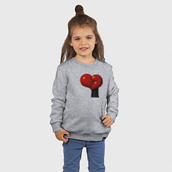 Свитшот хлопковый детский Боксерские перчатки- сердце, цвет: меланж — фото 2