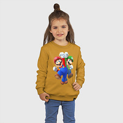 Свитшот хлопковый детский Mario Bros, цвет: горчичный — фото 2