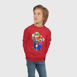 Свитшот хлопковый детский Mario Bros, цвет: красный — фото 2