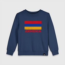 Свитшот хлопковый детский Armenia Flag, цвет: тёмно-синий