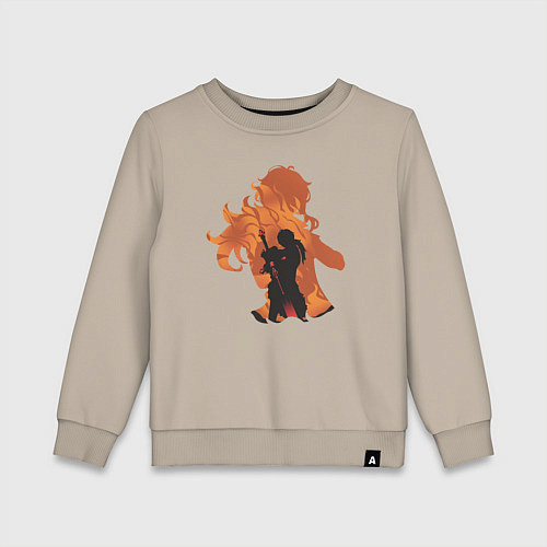 Детский свитшот ДИЛЮК ГЕНШИН ПИРО / Миндальный – фото 1