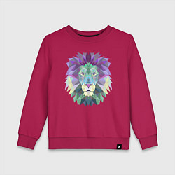 Свитшот хлопковый детский Голова льва, цвет: маджента