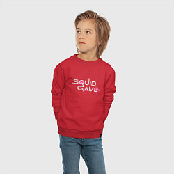 Свитшот хлопковый детский Squid Game name, цвет: красный — фото 2