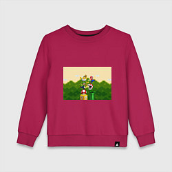 Свитшот хлопковый детский Mario Coins, цвет: маджента