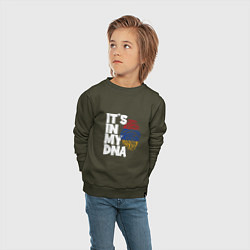 Свитшот хлопковый детский ДНК - Армения, цвет: хаки — фото 2