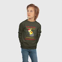 Свитшот хлопковый детский Рождественский свитер Корелла, цвет: хаки — фото 2
