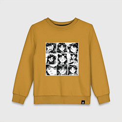 Свитшот хлопковый детский Такая разная Мисато Сан Евангелион, цвет: горчичный