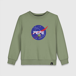 Свитшот хлопковый детский Pepe Pepe space Nasa, цвет: авокадо